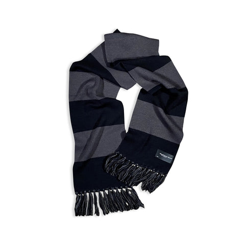 Charcoal Grey and Black Stripe Comfy Scarf Scarf GhostCircus Apparel 