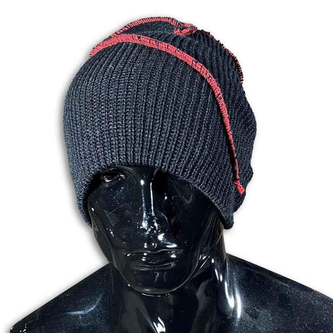 Twisted Black with Red Beanie beanie GhostCircus Apparel 