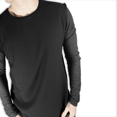 Future Black and Charcoal Long Sleeve T-shirt Long Sleeve GhostCircus Apparel 