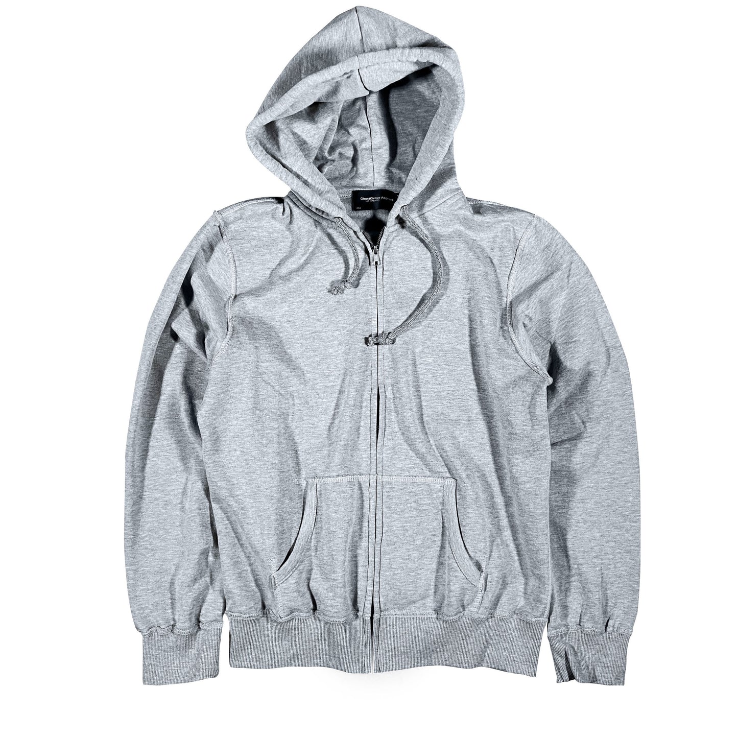 GC6 Edgy Zip-Up Heather Grey Designer Hoodie