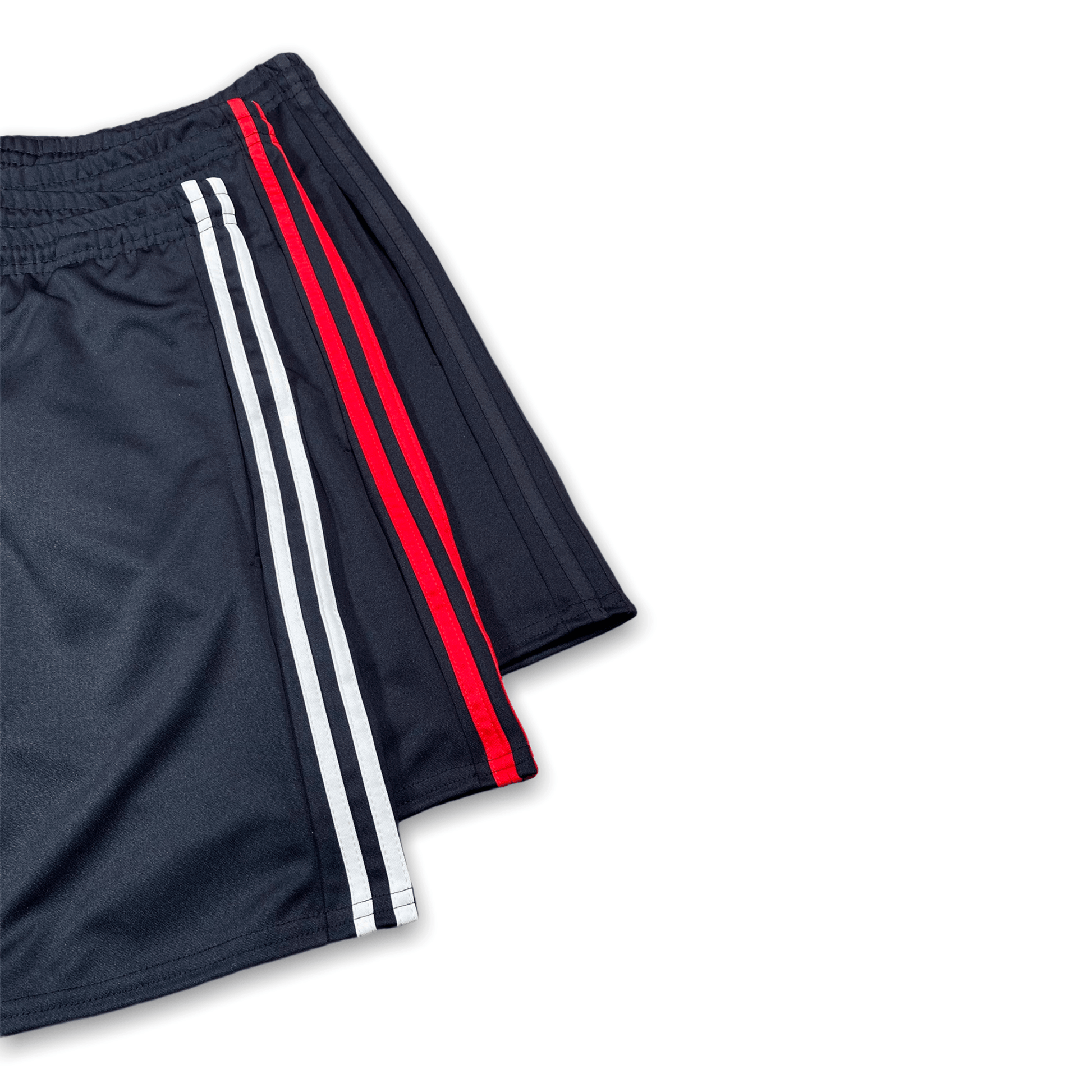 Designer Sport Shorts with Light Grey Stripes shorts GhostCircus Apparel 