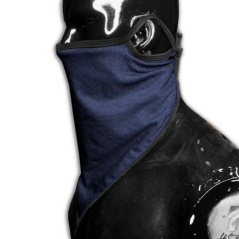 Outlaw 2.0 Bandana Deep Slate Blue with Ear Loops Nose Wire and Filter Pocket Bandana GhostCircus Apparel 